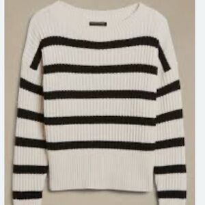 Banana Republic Striped Black and White texturized Women's Sweater XS